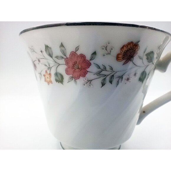 Teacup Sheffield Bouquet Fine China Footed Porcelain Japan 3.5 Inches Vintage - Picture 10 of 16